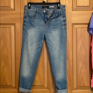 High waisted cropped jeans